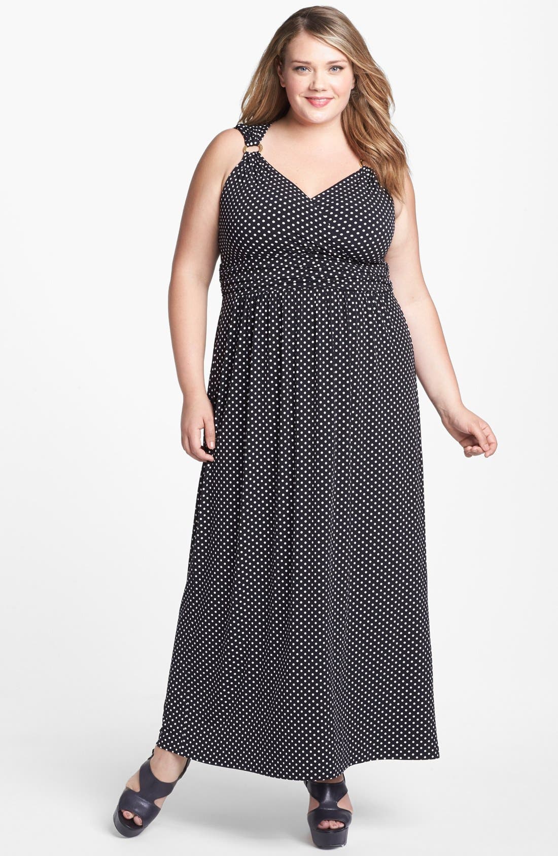 vince camuto polka dot dress