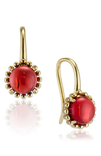 House Of Frosted Floral Drop Earrings In Red