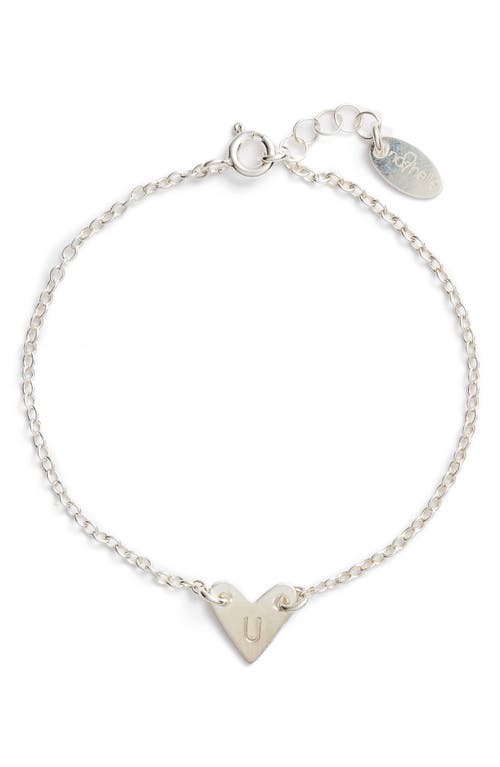 Nashelle Initial Heart Bracelet in Silver-U at Nordstrom