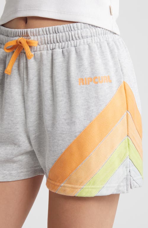 Shop Rip Curl Surf Revival Cotton Blend Fleece Shorts In Light Grey Marle