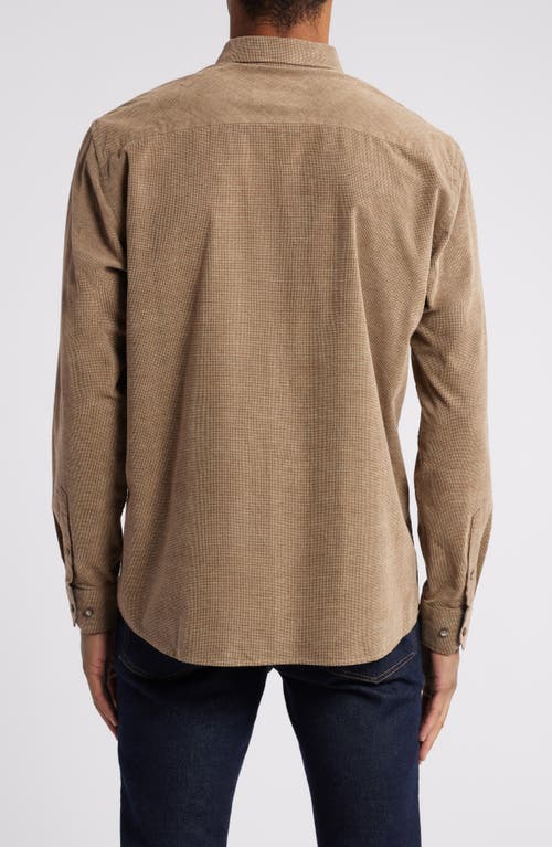 Johnston & Murphy Fine Wale Corduroy Button-down Shirt In Brown