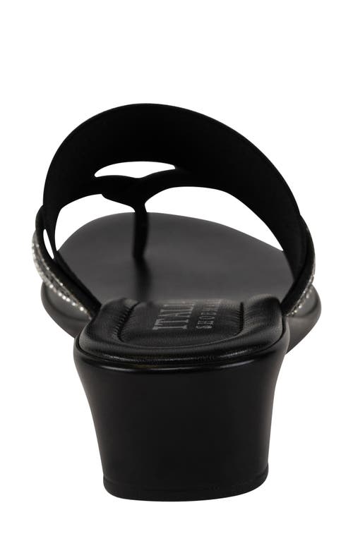 Shop Italian Shoemakers Deleiza Wedge Flip Flop In Black