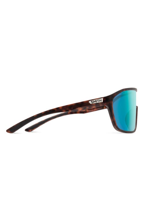 Smith Boomtown 135mm Chromapop™ Polarized Shield Sunglasses In Matte Tortoise/opal Mirror
