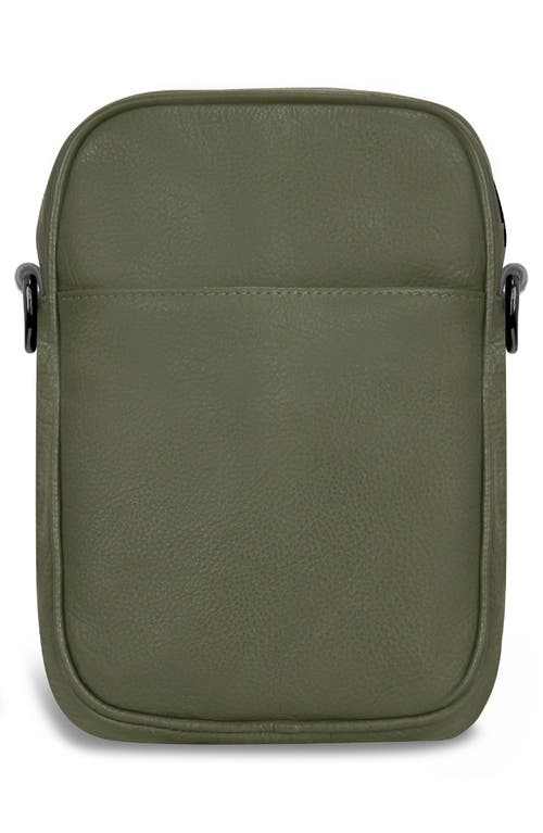 Champs Onyx Leather Crossbody Bag In Khaki