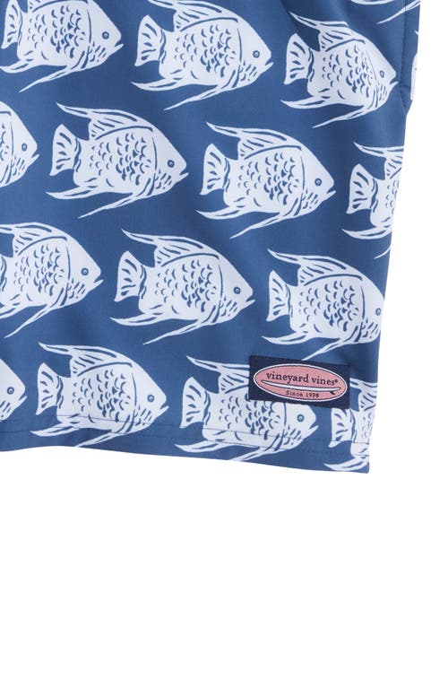 Shop Vineyard Vines 7-inch Chappy Swim Trunks In Blue Fish