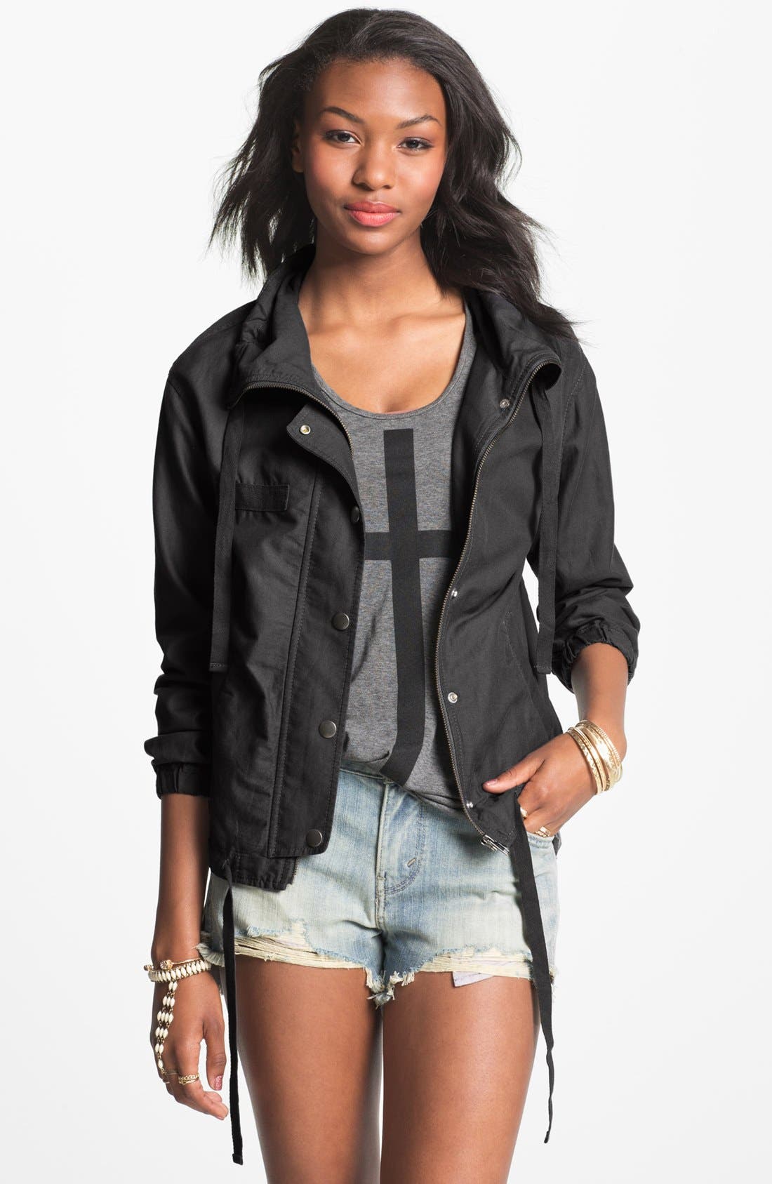 Rubbish 'Army Mac' Jacket (Juniors) Nordstrom