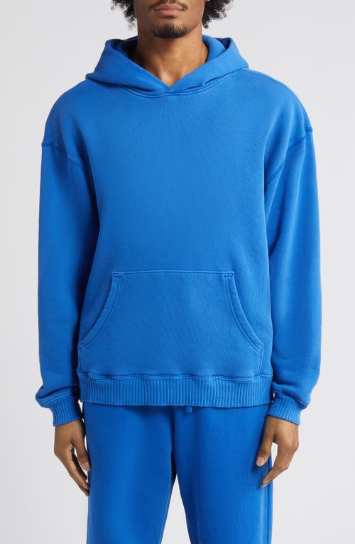 Core Oversize Organic Cotton Brushed Terry Hoodie in Vintage Cobalt