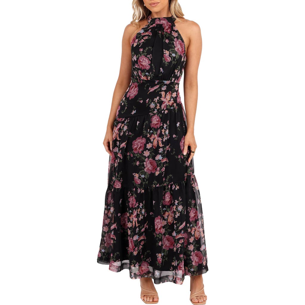 Petal And Pup Petal & Pup Eden Floral Halter Maxi Dress In Black