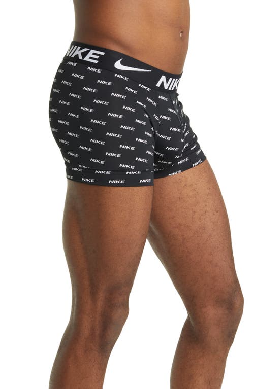 Shop Nike 3-pack Dri-fit Essential Micro Trunks In  Logo/grey/black