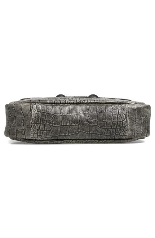 Marni Medium Trunkaroo Croc Embossed Leather Shoulder Bag In Black