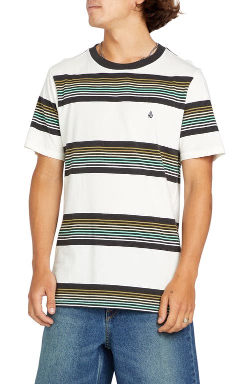 Volcom Knowstone Stripe Pocket T-Shirt in Off White 