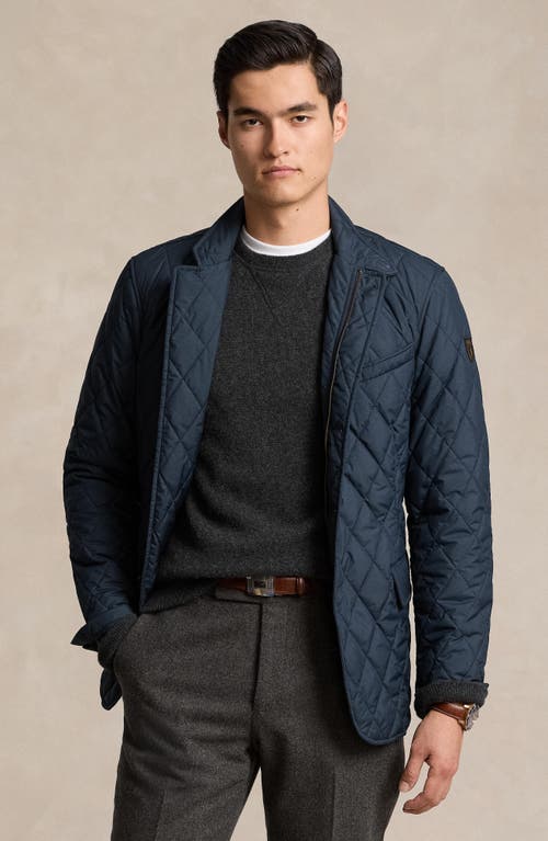 Shop Polo Ralph Lauren Matte Finish Quilted Jacket In College Navy