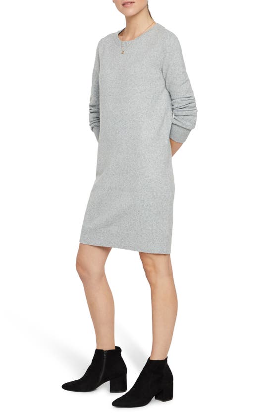 Vero Moda Doffy Long Sleeve Sweater Dress In Light Grey Melange