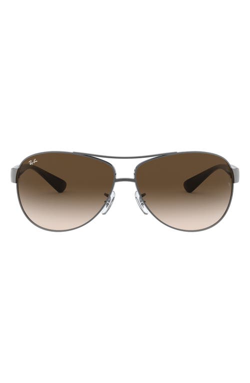 Ray-Ban 'Bubble Wrap' 63mm Aviator Sunglasses in Gunmetal Brown at Nordstrom