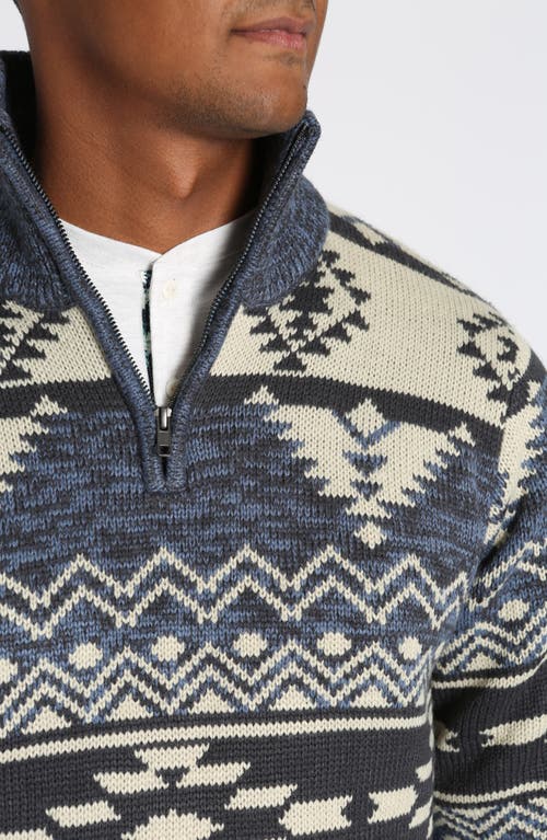 Jachs Fair Isle Quarter Zip Pullover In Navy