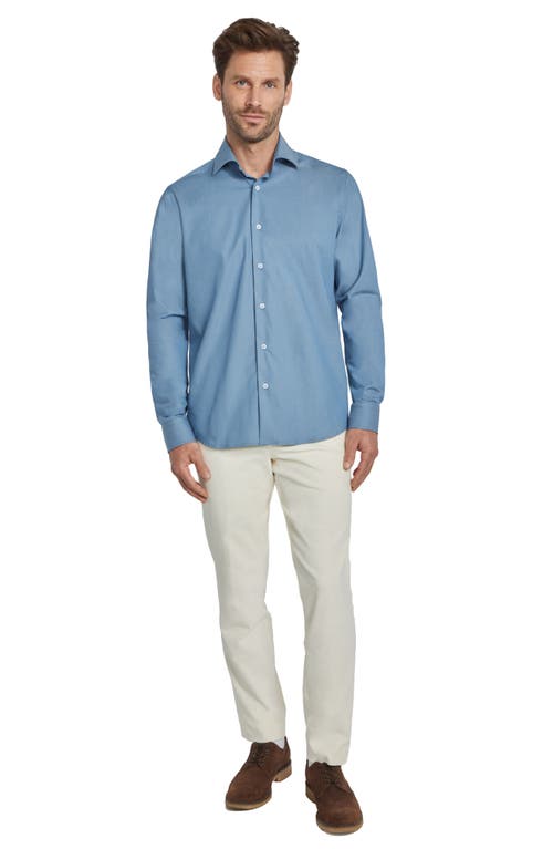 Shop Jack Victor Avery Stretch Button-up Shirt In Blue