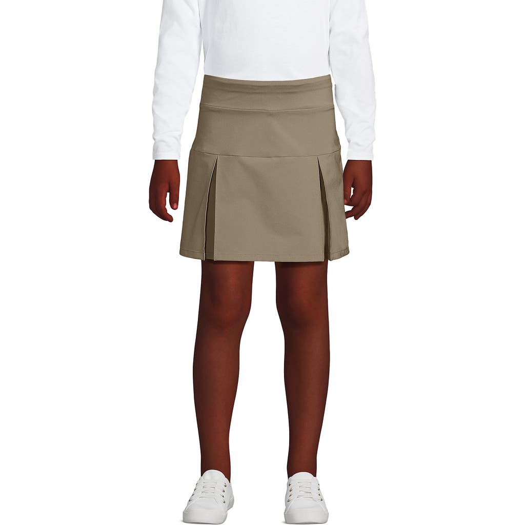 LANDS' END LANDS' END SCHOOL UNIFORM GIRLS PERFORMANCE PLEATED SKORT ABOVE THE KNEE