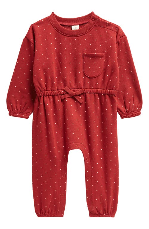 Tucker + Tate Print Fleece Romper in Red Sun Mini Dots at Nordstrom, Size 12M