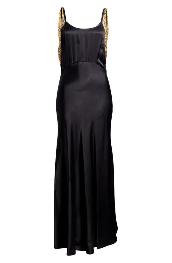 Shop Topshop Beaded Fringe Maxi Dress In Black