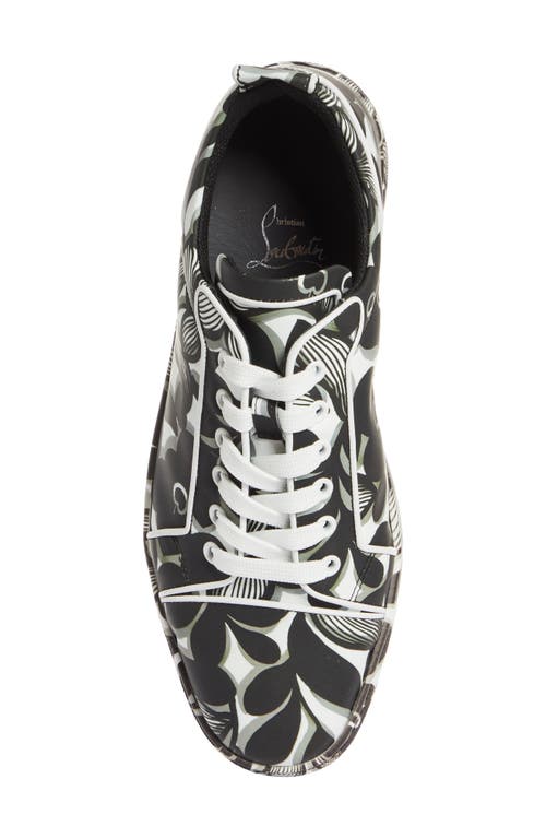 Shop Christian Louboutin Louis Junior Orlato Petunia Print Sneaker In Black/white