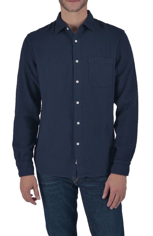 Hiroshi Kato The Ripper Waffle Double Gauze Button-up Shirt In Navy