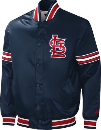 STARTER Men's Starter Navy St. Louis Cardinals Slider Satin Full-Snap Varsity  Jacket