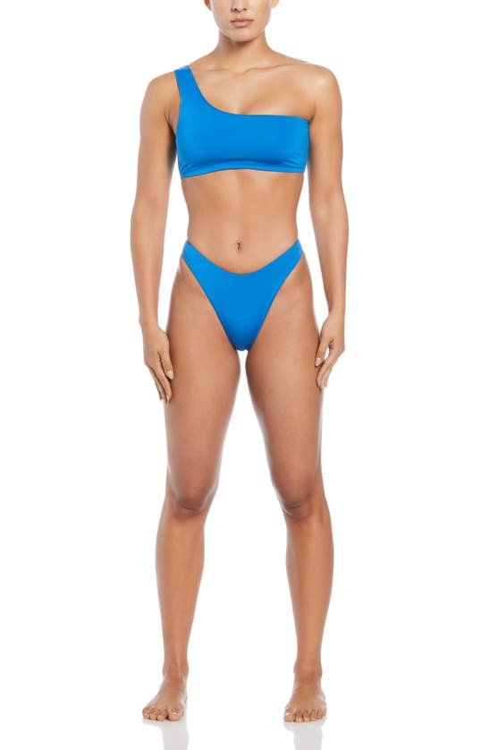 Shop Nike Asymmetric Bikini Top In Photo Blue