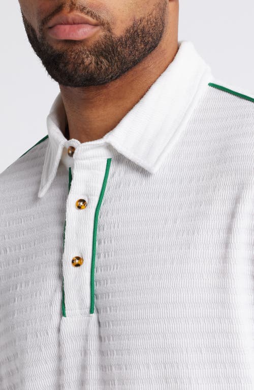 Shop Bogey Boys The Legends Textured Golf Polo In White