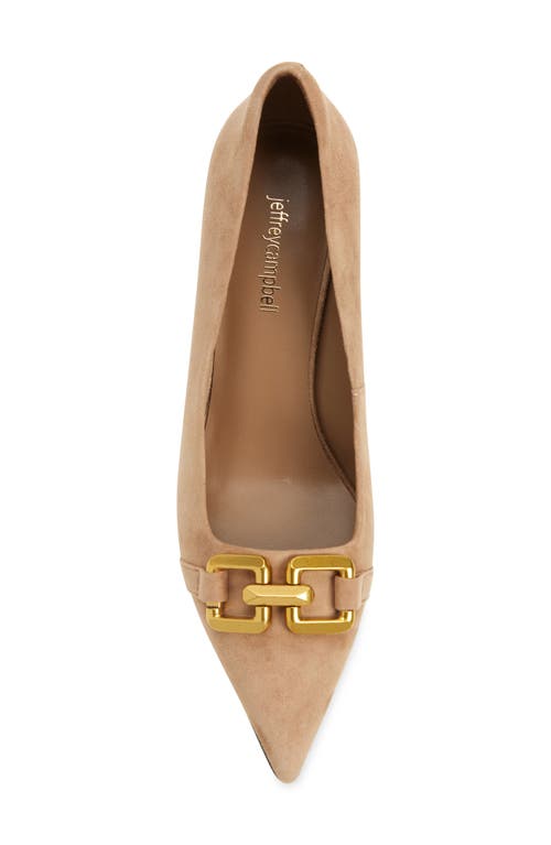 Shop Jeffrey Campbell Lasting Pointed Toe Pump In Dark Tan Suede Bronze