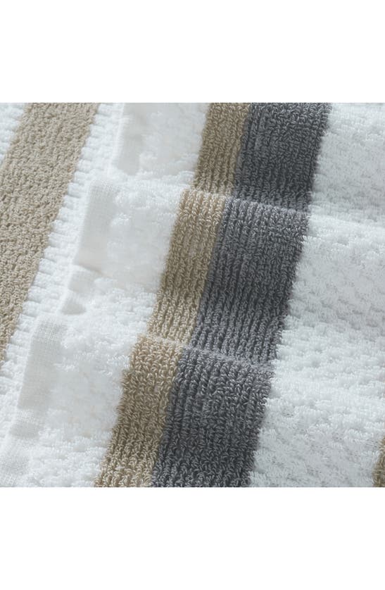 Modern Threads 6-piece Mixed Stripe & Solid Cotton Towel Set In Khaki
