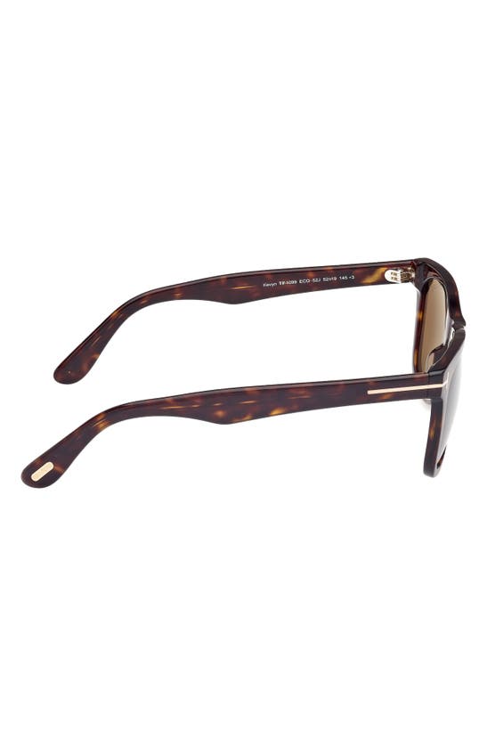 Shop Tom Ford Kevyn 52mm Square Sunglasses In Shiny Dark Havana / Roviex