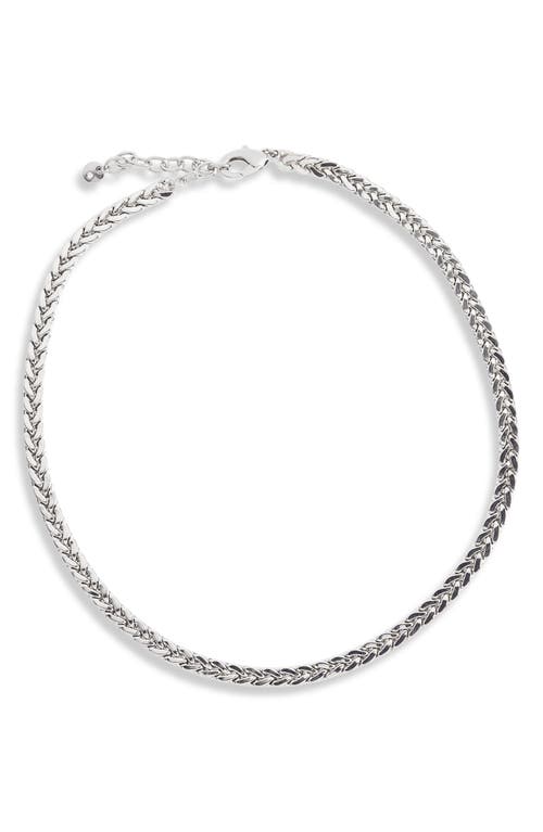 Shop Nordstrom Flat Braided Chain Necklace In Rhodium