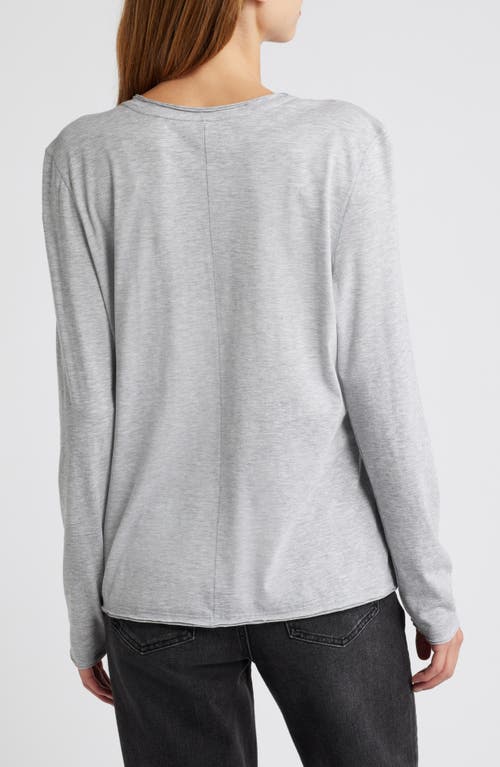 Shop Rails Long Sleeve Cotton T-shirt In Heather Grey