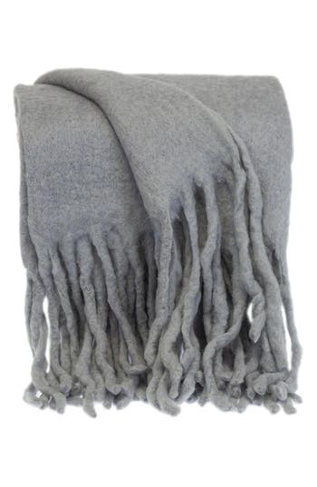 Parkland Collection Nagar Fringe Throw Blanket In Gray