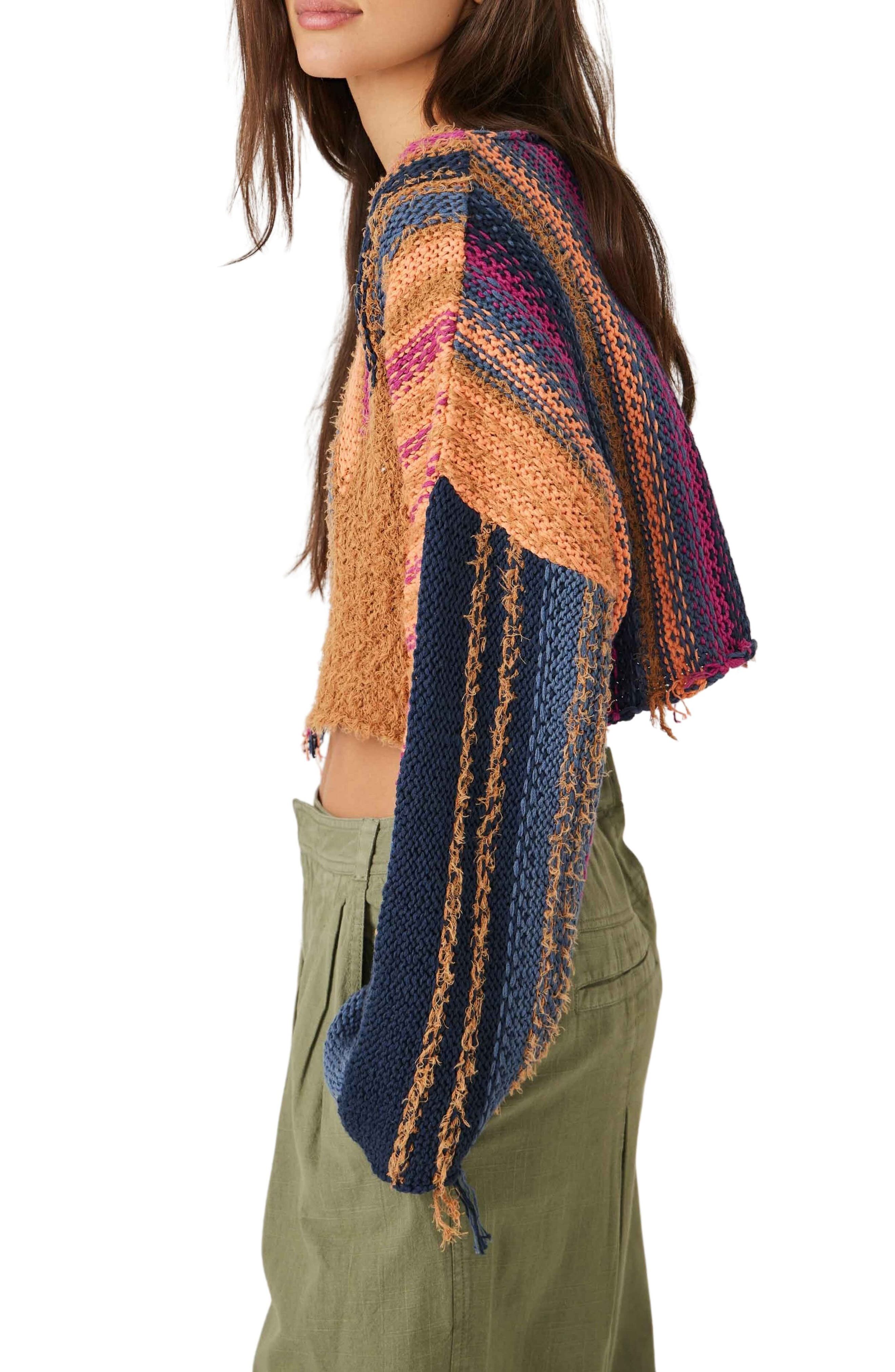 Free People Baja Stripe Crop Pullover Sweater Nordstrom