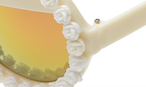 Rad + Refined Bride To Be Round Sunglasses In White/orange Mirrored