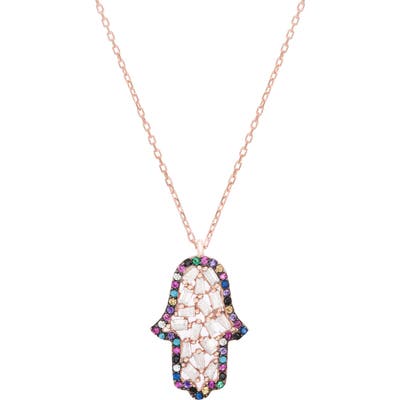 Lesa Michele Hamsa Pendant Necklace