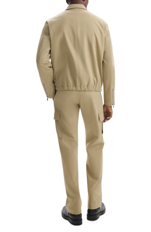 Theory Blouson Zip Jacket In Stretch Cotton Twill In Khaki
