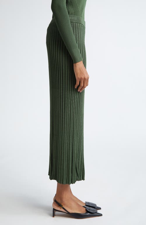 Shop Zimmermann Rib Midi Sweater Skirt In Forest