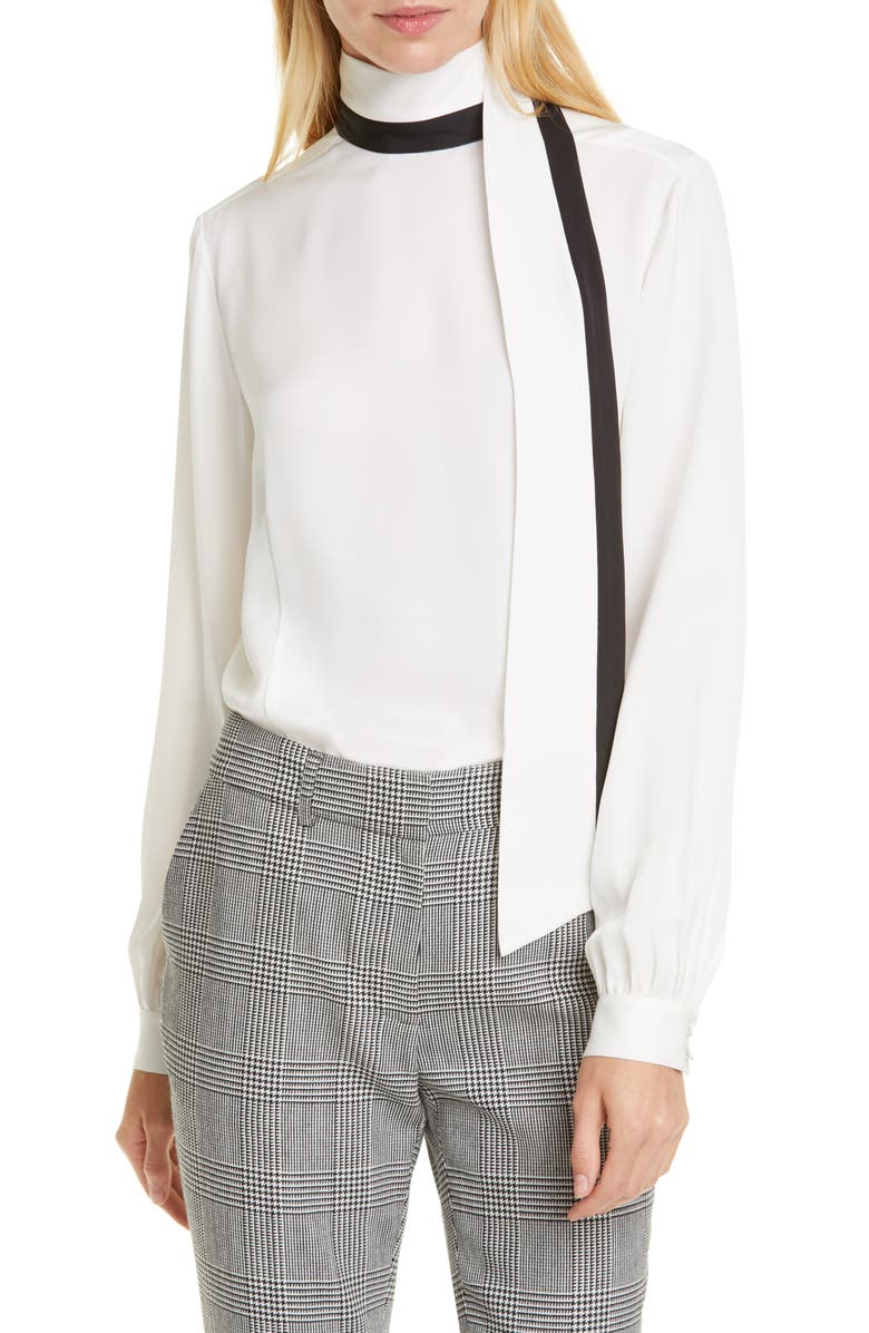 FRAME Scarf Neck Silk Blouse | Nordstrom