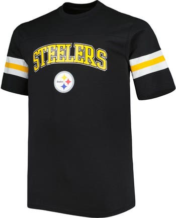 PROFILE Men s Black Pittsburgh Steelers Big Tall Arm Stripe T Shirt Nordstrom