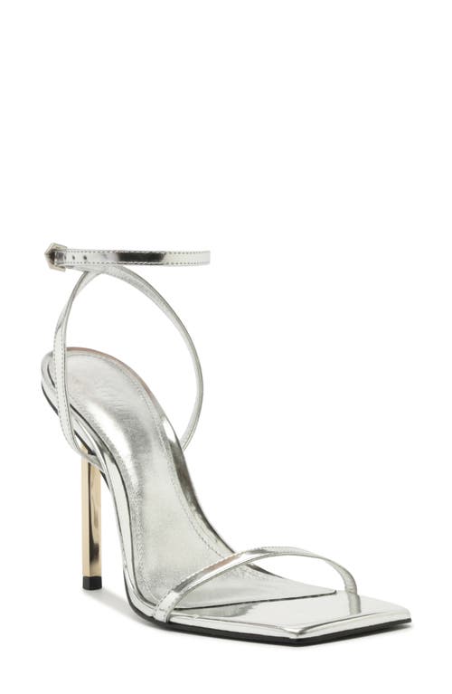 Shop Schutz Sam Square Toe Ankle Strap Sandal In Prata