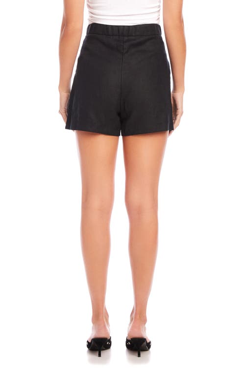 Shop Fifteen Twenty Neptune Button Detail Linen Shorts In Black