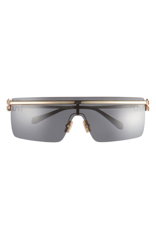 Shop Miu Miu 50mm Shield Sunglasses In Gold