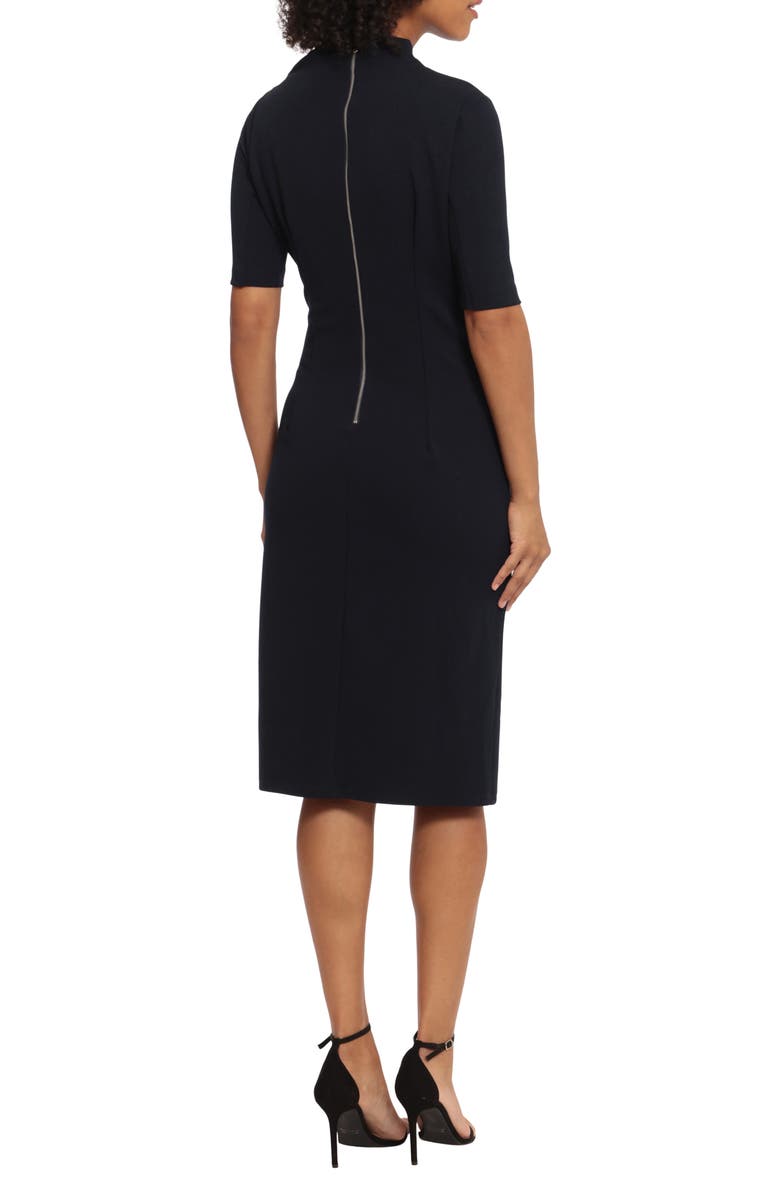 Maggy London Asymmetric Neck Sheath Midi Dress | Nordstrom