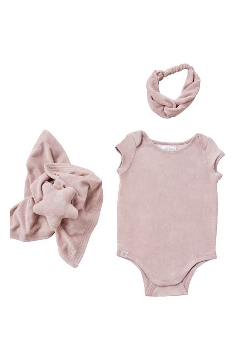 CozyTerry™ Bodysuit, Headband & Baby Blanket Set (Baby)