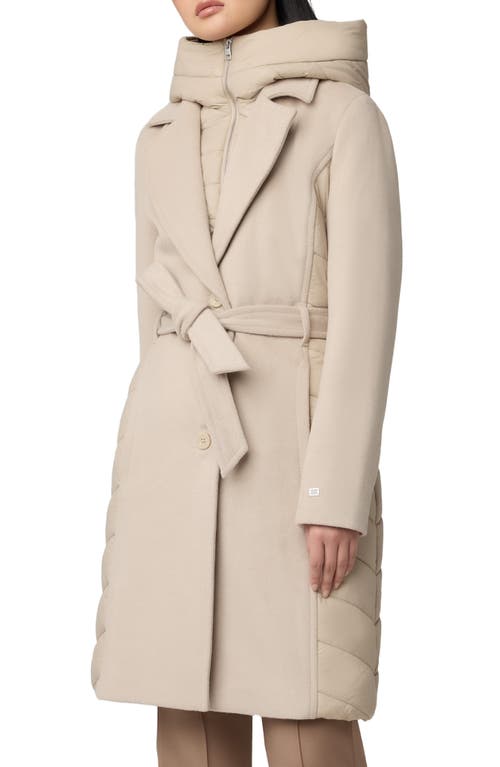 Shop Soia & Kyo Classic Fit Wool Blend Coat With Removable Puffer Bib In Hush