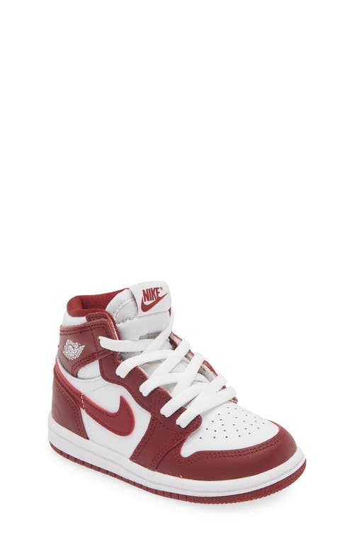 Jordan Kids' Air  1 Retro High Top Sneaker In White/team Red