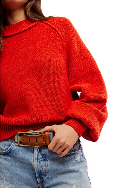 Shop Free People Riley Mock Neck Sweater In Fiery Red