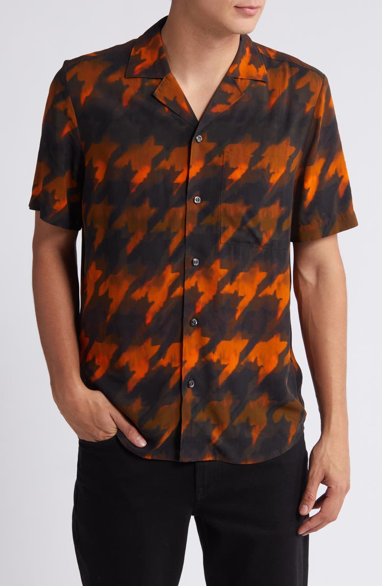 HUGO Ellino Camp Shirt, Main, color, Open Orange